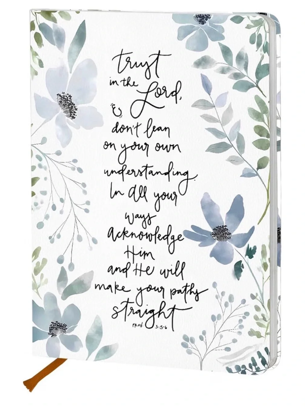 Floral Inspirational Hardcover Journal -Proverbs 3:5-6